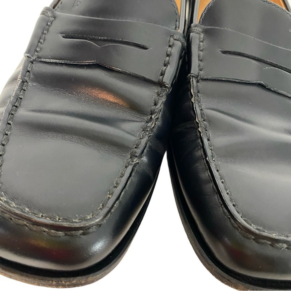 Tod’s Loafers Womens Size 5.5 Black Tods Leather Preppy Shoes Slide On - Picture 7 of 16